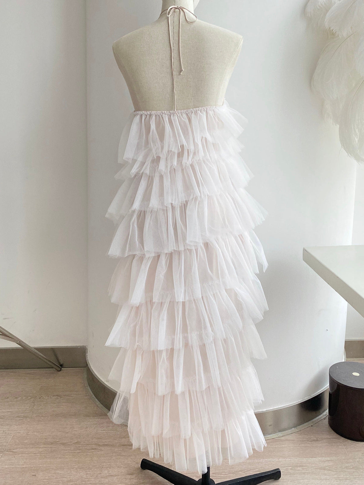 Odette Pirouette Halter Tiered-Ruffle Dress