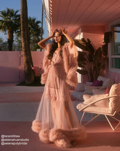Lucienne Cloud Layered Tulle Robe Set
