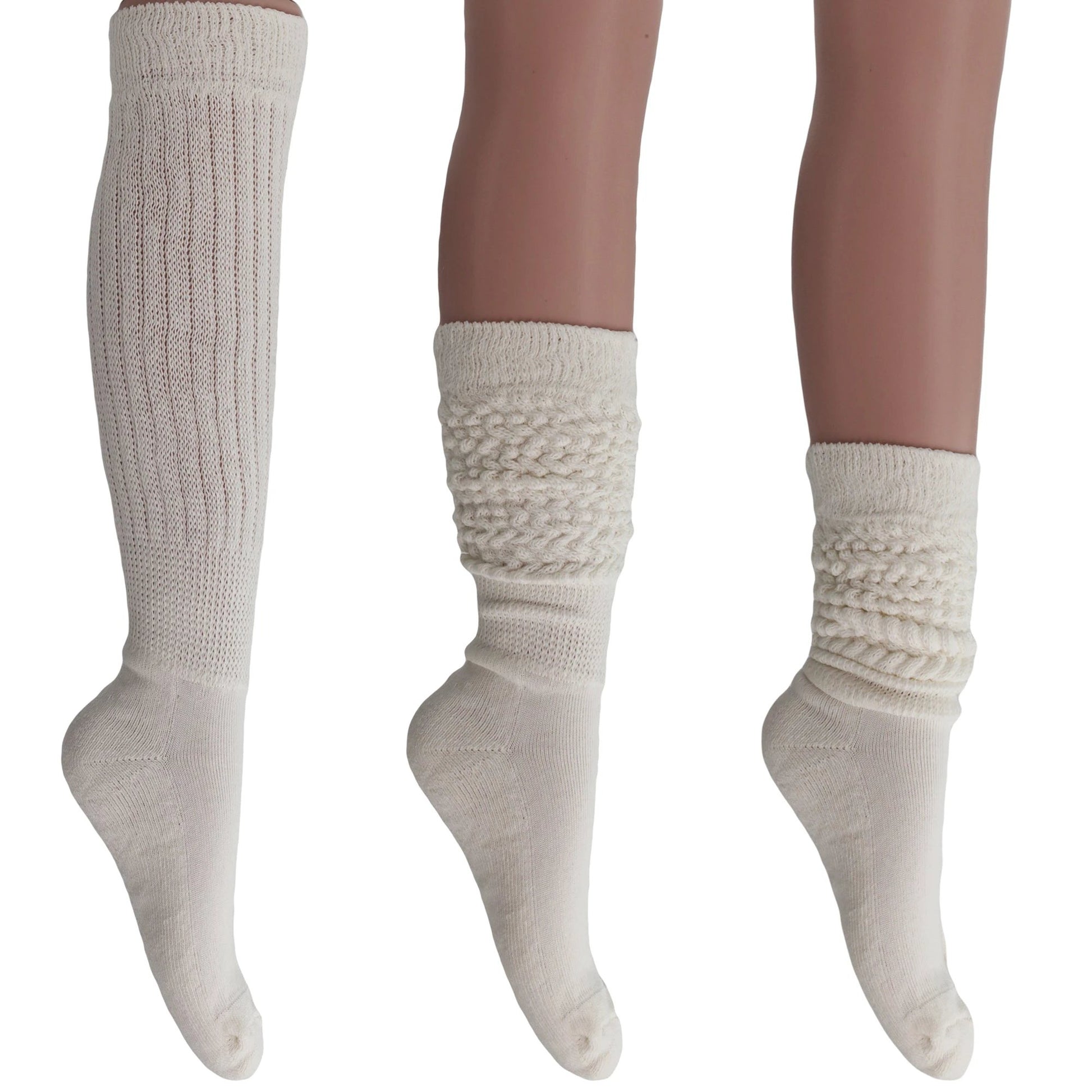 Women's Extra Long Heavy Slouch Cotton Socks – 3 Pairs, Size 9-11 by AWS/American Made