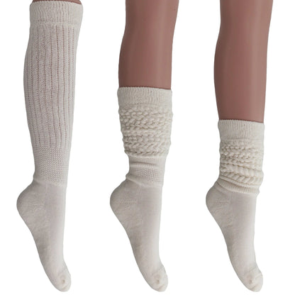 Women's Extra Long Heavy Slouch Cotton Socks – 3 Pairs, Size 9-11 by AWS/American Made