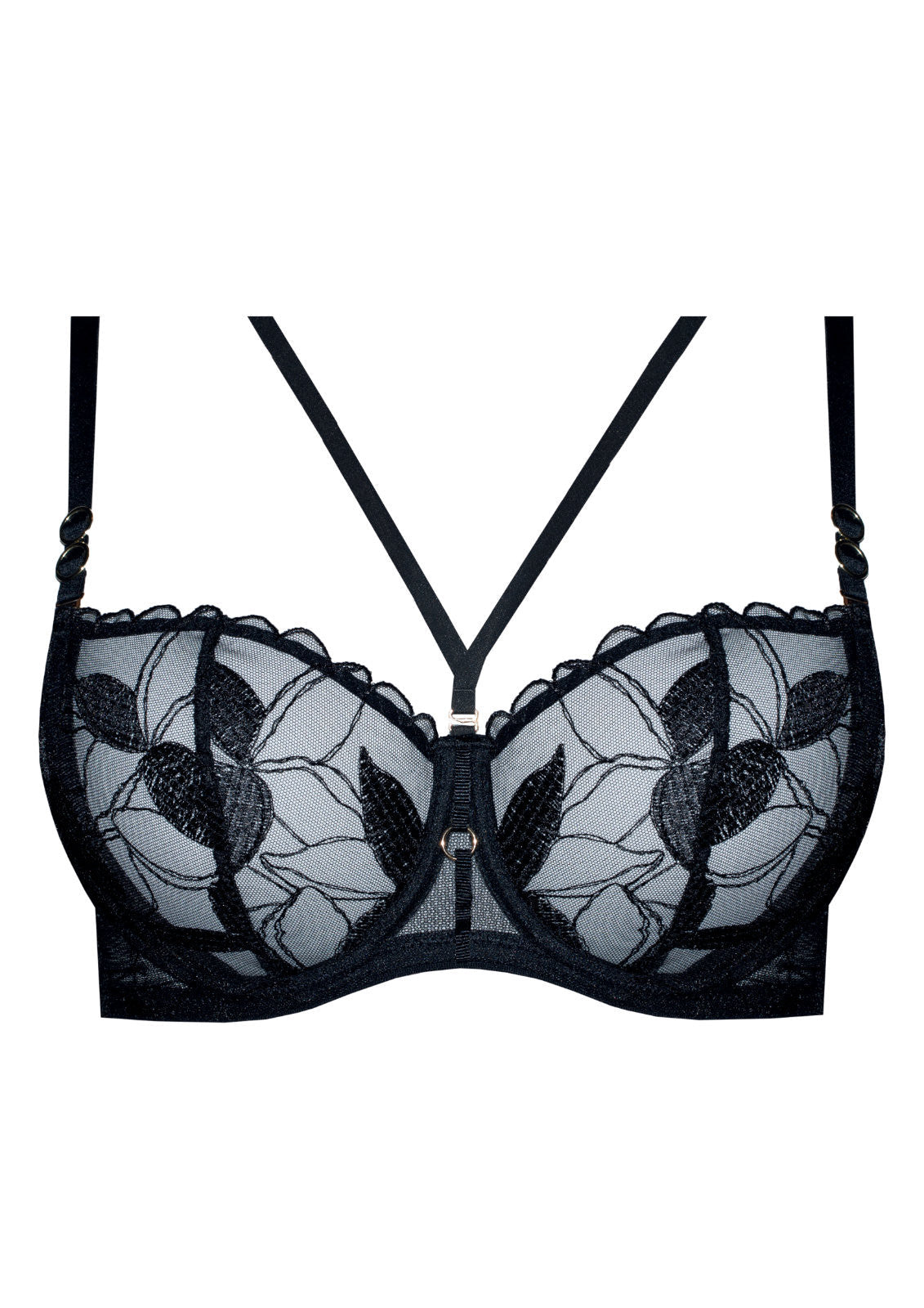 Samanta Kendall Sheer Balconette Bra