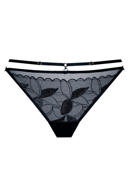 Samanta Kendall Sheer Mesh Low-Rise String Panty
