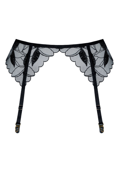 Samanta Kendall Sheer High-Waist Garter Belt