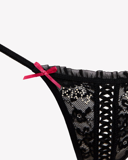Kitty Girl Lace-up G-String
