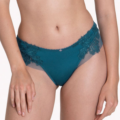Lisca Peony Dark Turquoise Sheer Lace Side Tanga Panty
