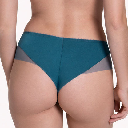 Lisca Peony Dark Turquoise Sheer Lace Side Tanga Panty