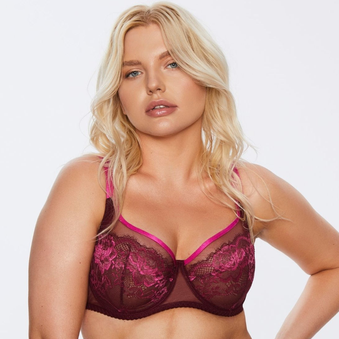 Kinga Love Promise Sheer Mesh Full Figure Lace Bra