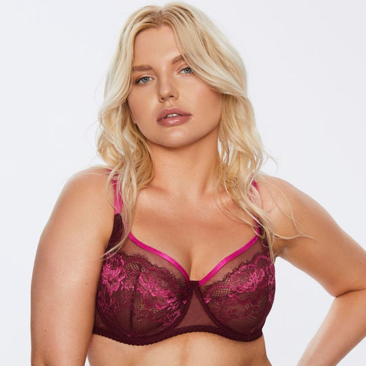 Kinga Love Promise Sheer Mesh Full Figure Lace Bra