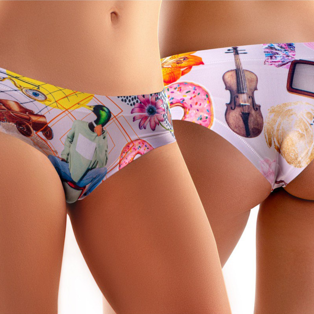 Memème Women's Ultra-Comfortable Art Retro Panties - Breathable Cotton, Stretchy Fit and Unique Designs