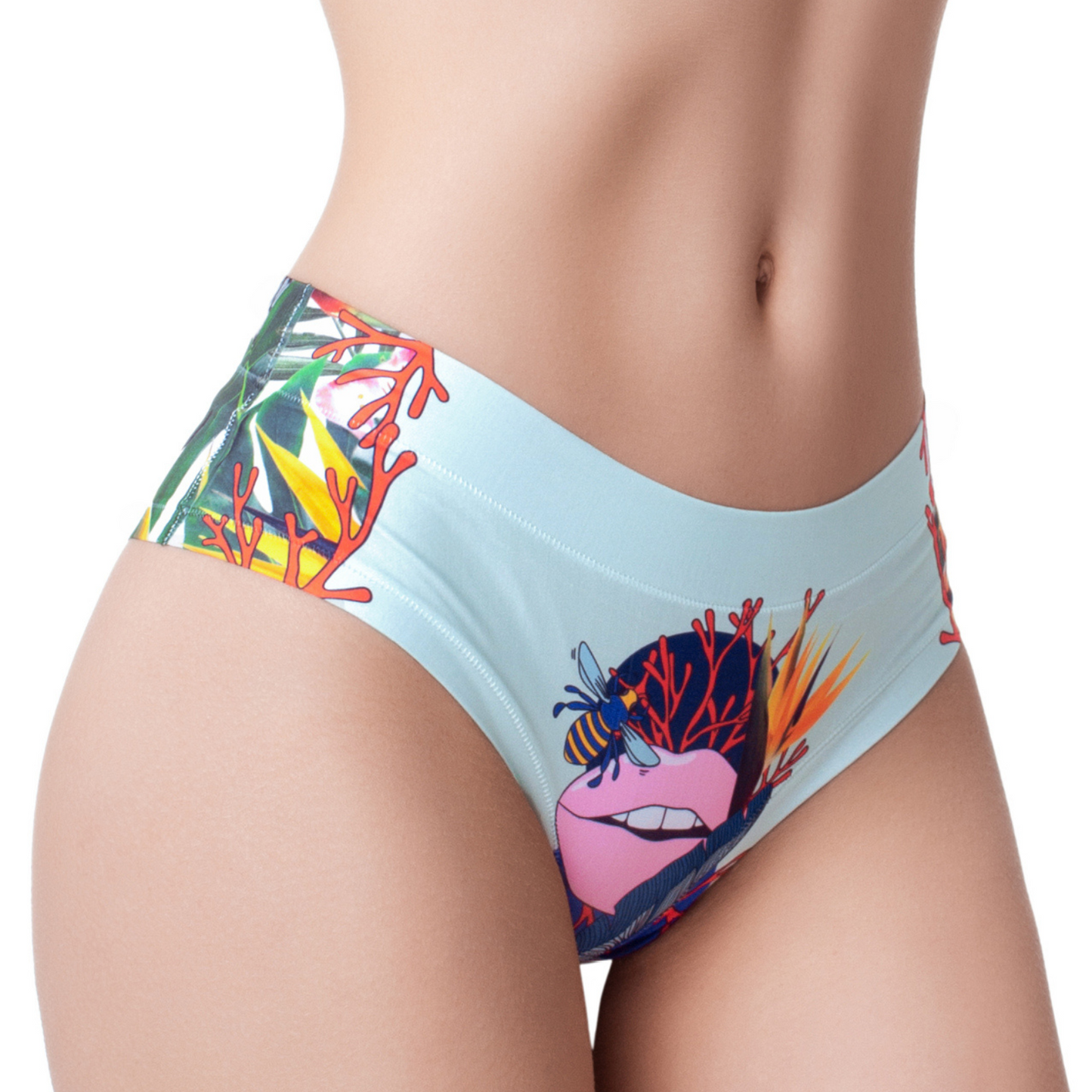 Memème Women's Botanic Panic Lips Panties - Ultra-Comfortable with Breathable Cotton, Unique Designs, Stretchy Fit