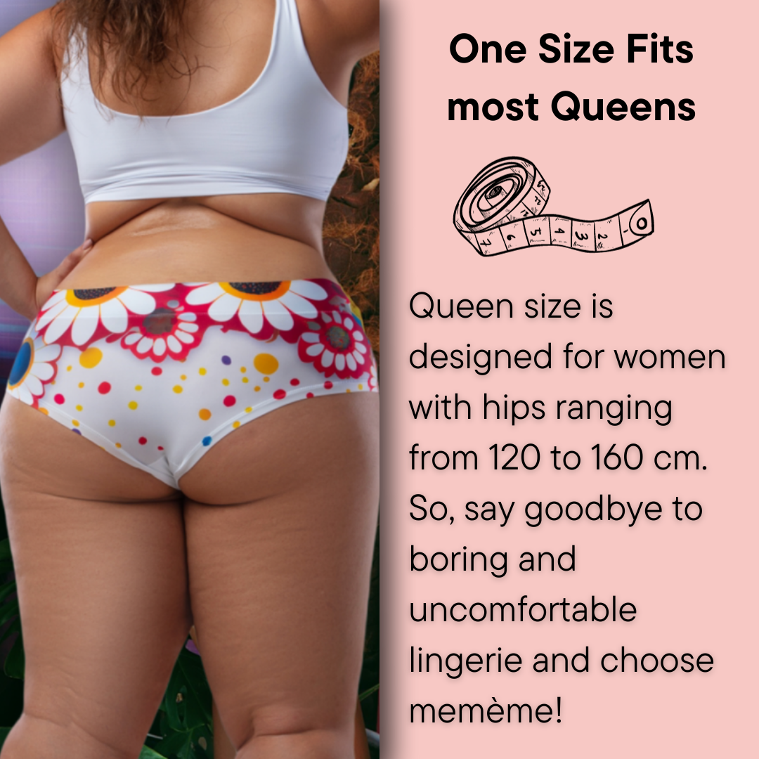 Memème Women's Queen Size High Waisted Brief Panties - Ultra-Comfortable Breathable Cotton and Stretchy Fit