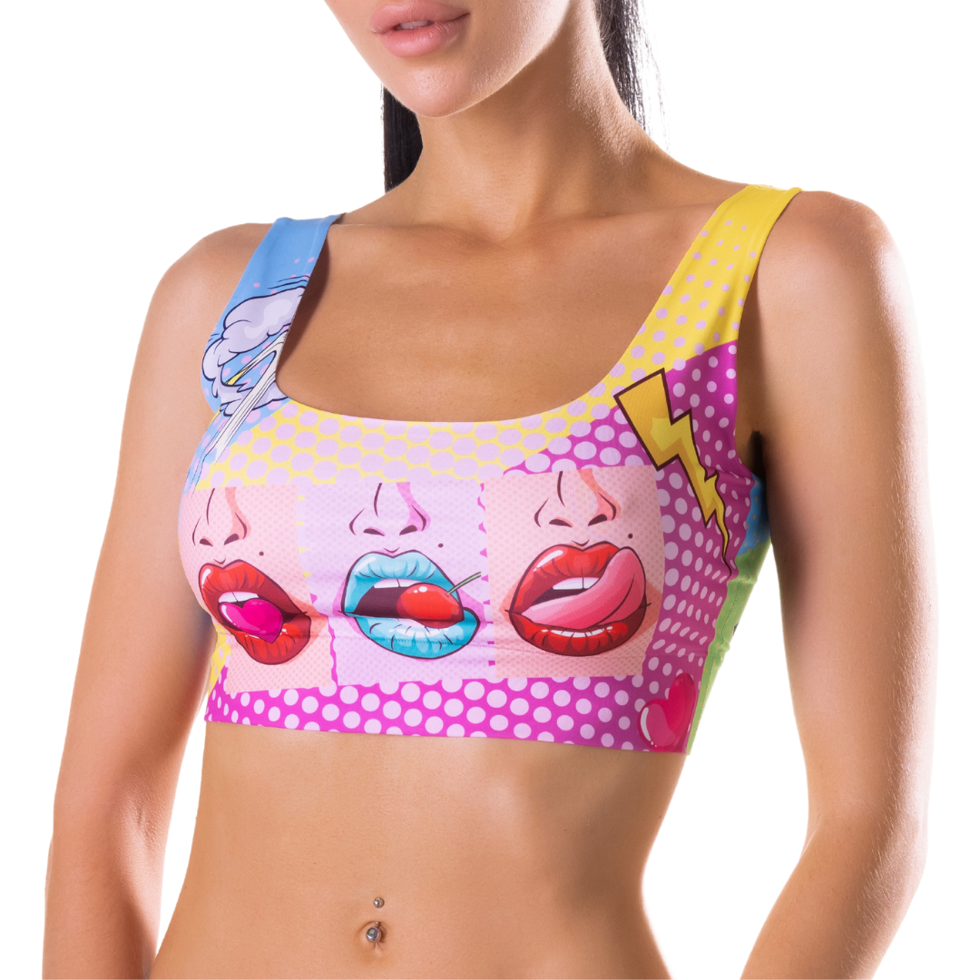 Memème Women's Ultra-Comfortable Comics Hot Crop Top - Breathable Fabric, Stretchy Fit, Original Designs