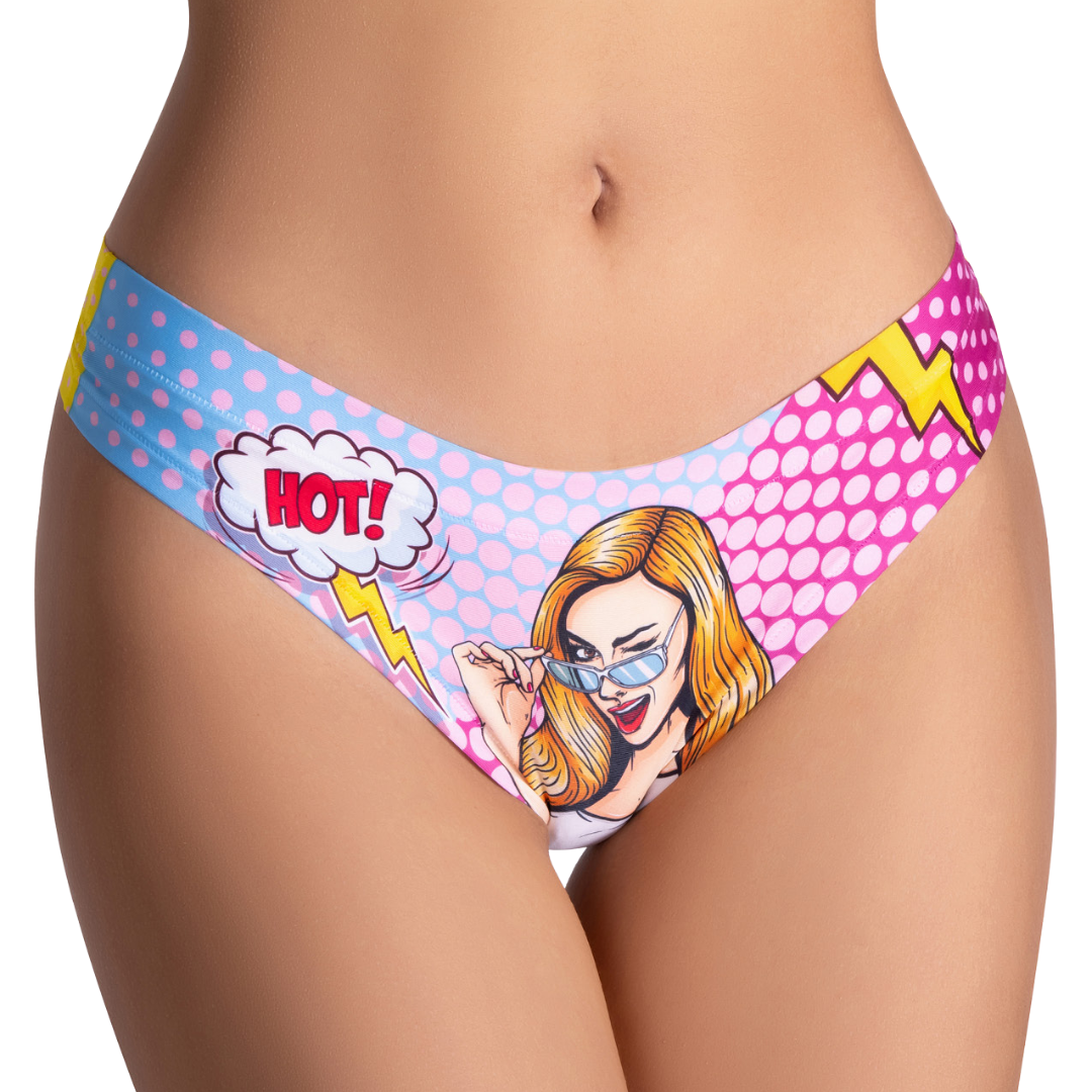 Memème Women's Ultra-Comfortable Comics Hot Girl Panties - Breathable Cotton Crotch, Stretchy Fit, and Unique Designs