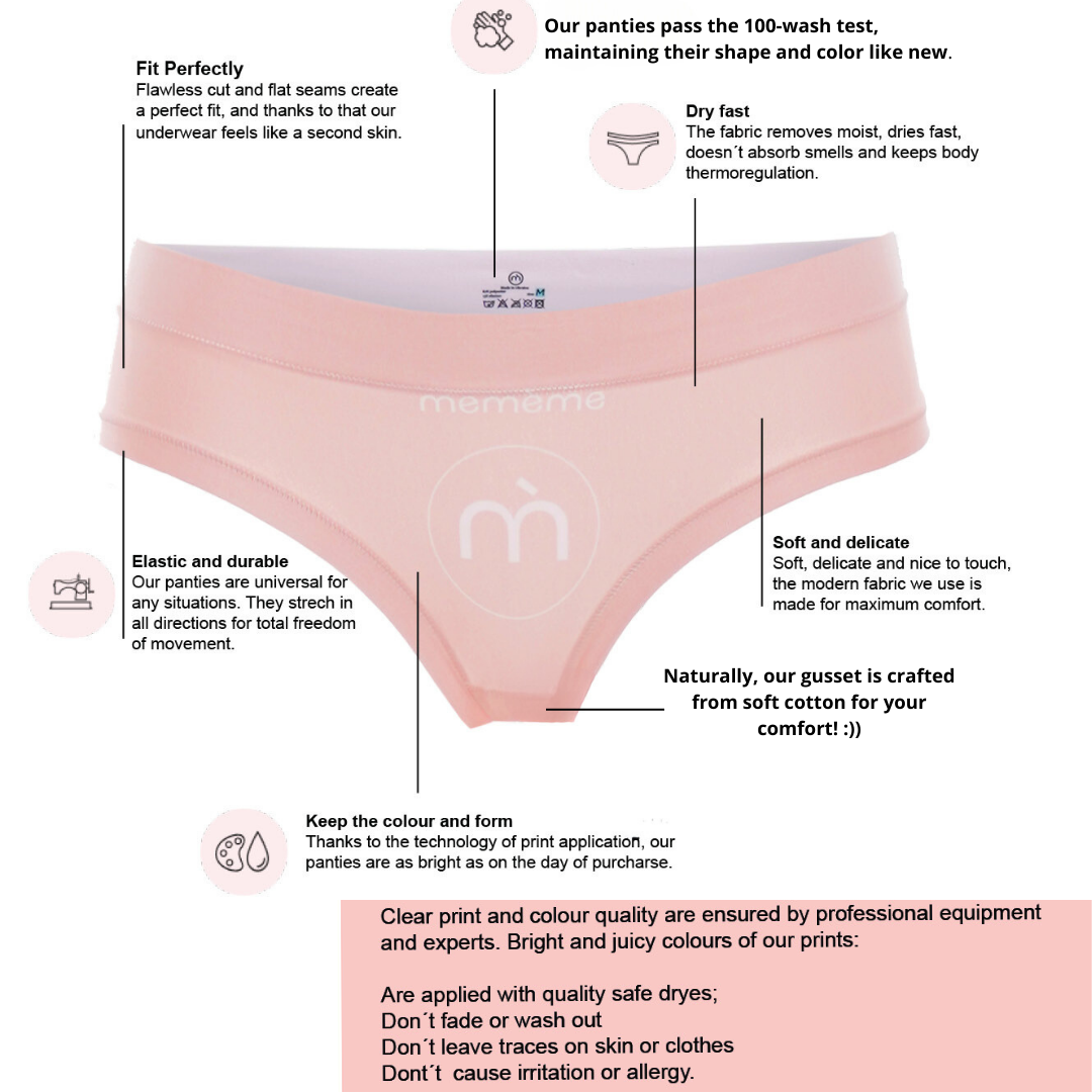 Memème Wonder Girl High-Waisted Panties - Ultra-Comfortable, Breathable Cotton, Stretchy Fit, Original Designs