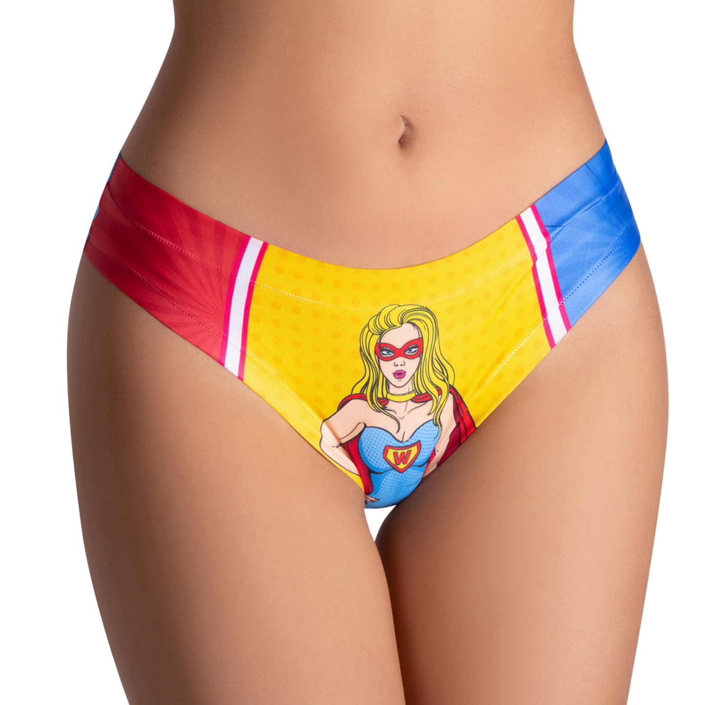 Memème Women's Ultra-Comfortable Comics Wonder Girl Panties - Breathable Cotton, Stretchy Fit and Original Designs