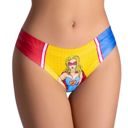 Memème Women's Ultra-Comfortable Comics Wonder Girl Panties - Breathable Cotton, Stretchy Fit and Original Designs