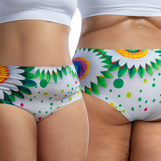 Memème Women’s Ultra-Comfortable DAISY– Emerald - Queen Size Panties | Original Prints, Unique Designs | Breathable Cotton Crotch, Stretchy Fit, Soft Flat Seams, No Elastic Bands | Style: High Waisted Brief | Everyday Use by Mememe