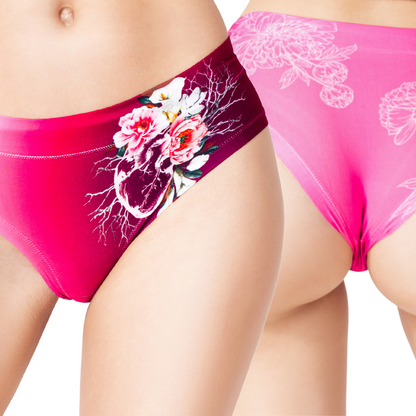 Memème Women's Ultra-Comfortable EXOTIC BLOOM Panties - Breathable Cotton, Stretchy Fit and Unique Designs