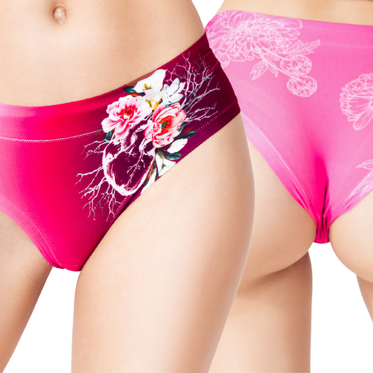 Memème Women's Ultra-Comfortable EXOTIC BLOOM Panties - Breathable Cotton, Stretchy Fit and Unique Designs