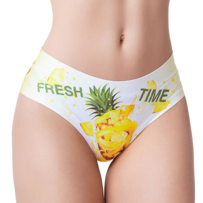 Memème Women's Ultra-Comfortable Fresh Summer Pineapple Panties - Breathable Cotton, Stretchy Fit and Unique Designs