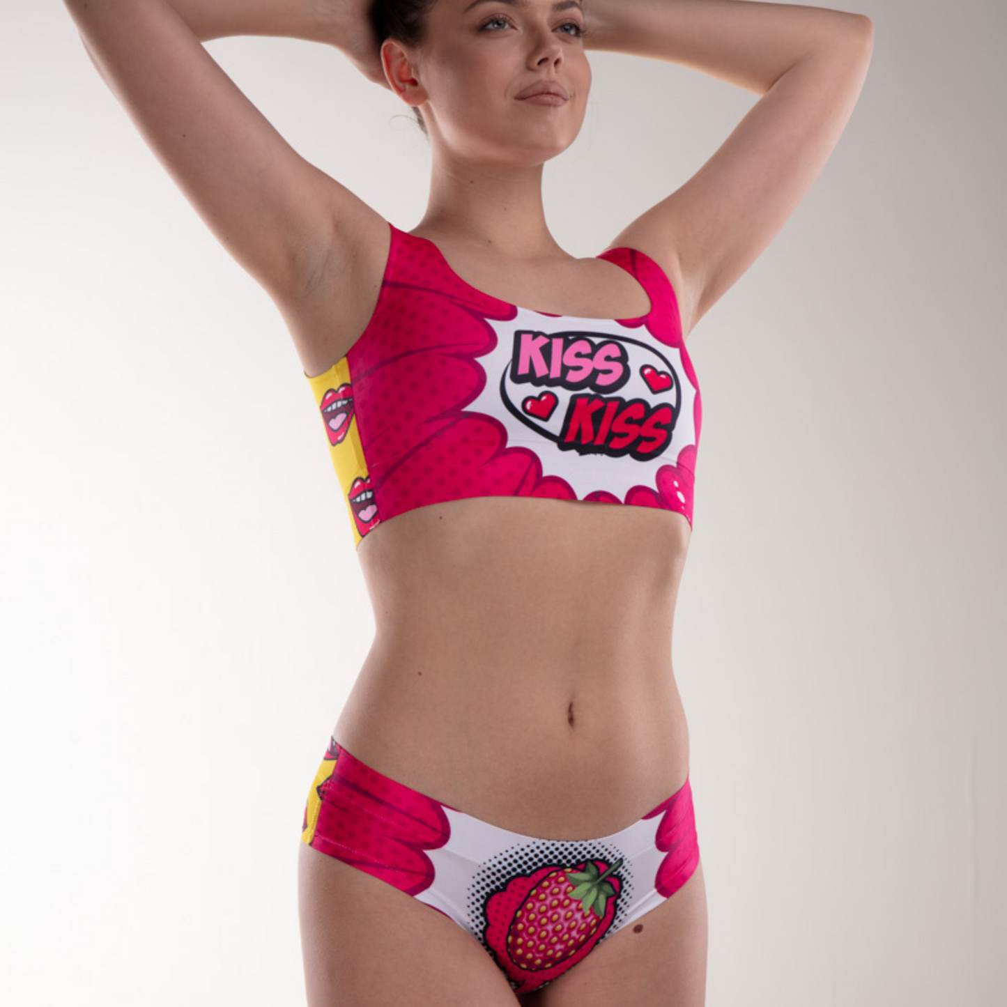 Memème Women's Ultra-Comfortable Intrigue Kissberry Crop Top - Breathable, Stretchy Fit and Original Designs