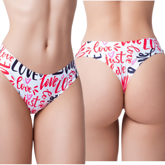 Memème Women's Ultra-Comfortable Love Message Panties - Breathable Cotton and Stretchy Fit