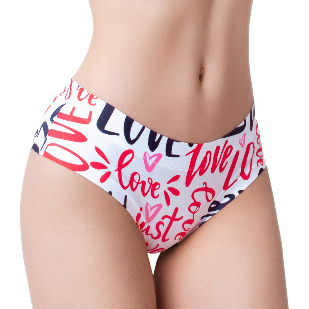Memème Women's Ultra-Comfortable Love Message Panties - Breathable Cotton and Stretchy Fit