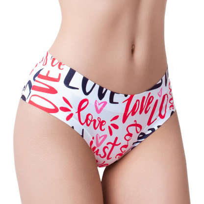 Memème Women's Ultra-Comfortable Love Message Panties - Breathable Cotton and Stretchy Fit
