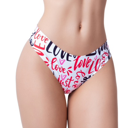Memème Women's Ultra-Comfortable Love Message Panties - Breathable Cotton and Stretchy Fit