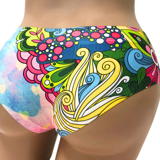 Memème Women’s Ultra-Comfortable LOVE - Spectrum Mix Panties | Original Prints, Unique Designs | Breathable Cotton Crotch, Stretchy Fit, Soft Flat Seams, No Elastic Bands | Two Styles: Slip/Brief and Thong | Everyday Use by Mememe