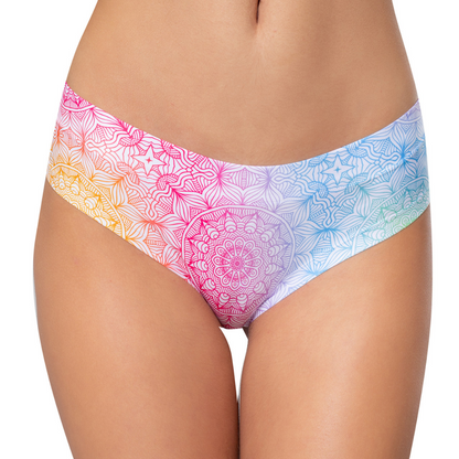 Memème Women's Mandala Happiness Panties - Ultra-Comfortable with Breathable Cotton, Stretchy Fit, and Unique Designs