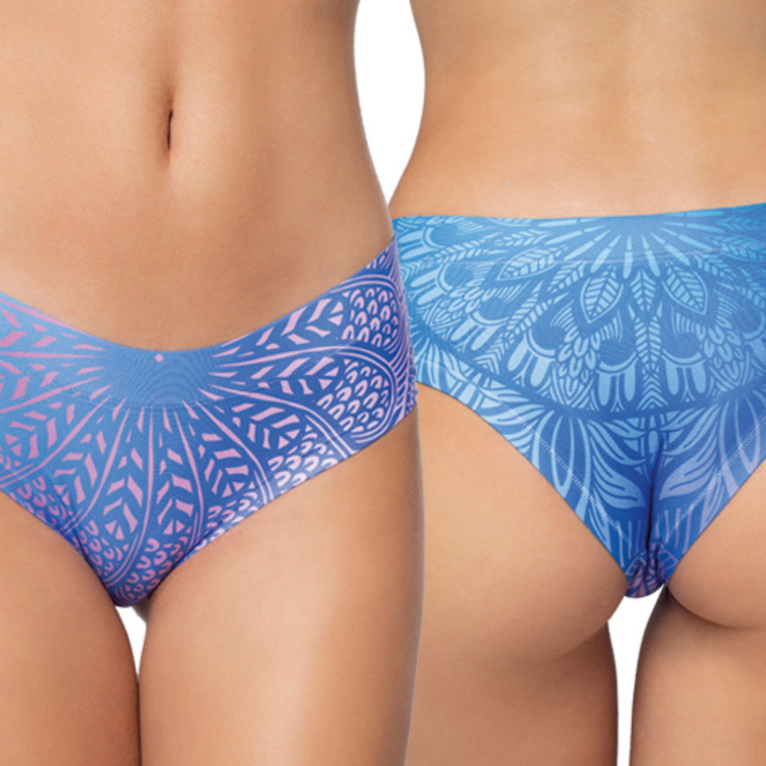 Memème Women's Ultra-Comfortable Mandala Mystery Panties - Breathable Cotton, Stretchy Fit, Original Prints