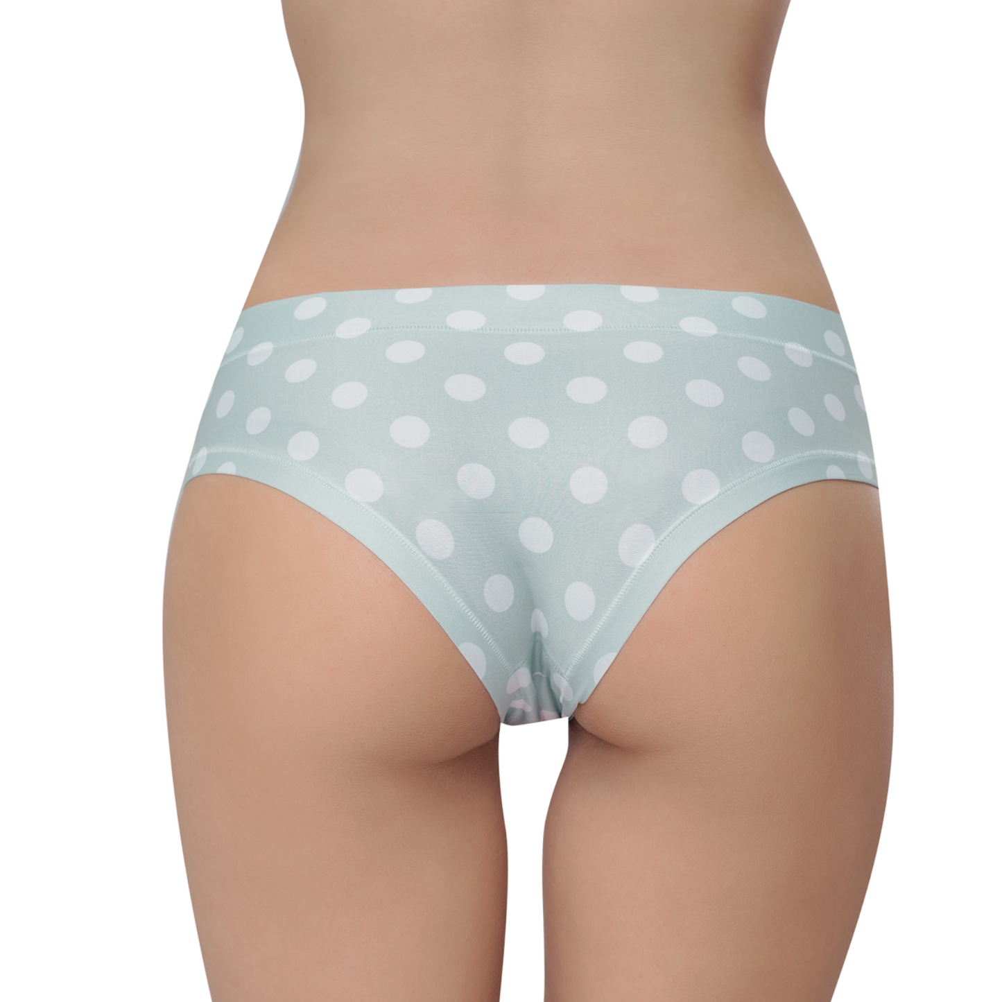 Memème Women's Ultra-Comfortable Polka Dot Gossamer Green Panties - Breathable Cotton Crotch and Stretchy Fit For Everyday Use