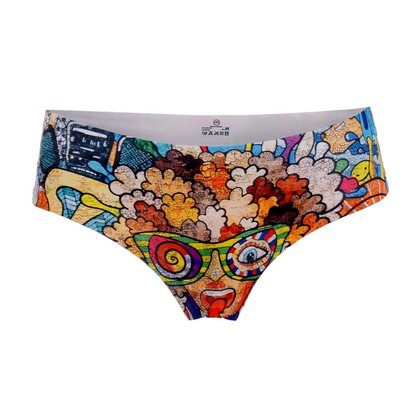 Memème Women's Ultra-Comfortable Psychotropical Trash Panties - Original Prints, Breathable Cotton, Stretchy Fit