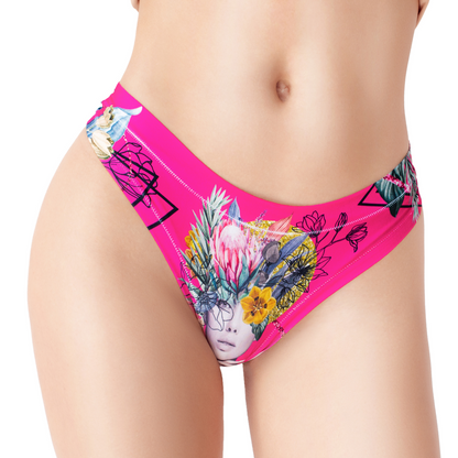 Memème Women's Ultra-Comfortable Secret Garden Frida Pink Panties - Breathable Cotton, Stretchy Fit and Unique Designs