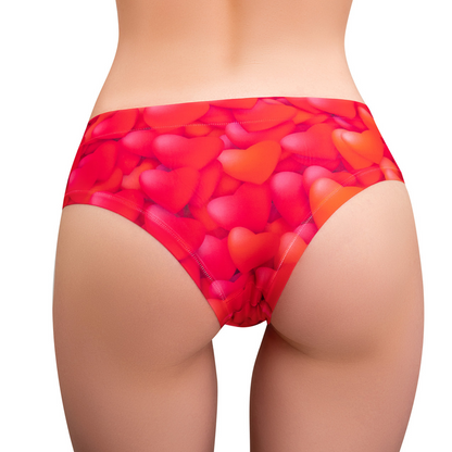 Memème Women's Ultra-Comfortable Valentine Heart Panties - Breathable Cotton Crotch, Stretchy Fit, No Elastic Bands