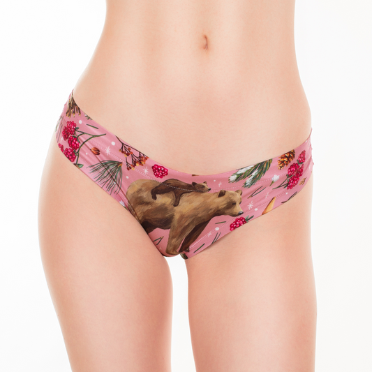 Memème Women's Winter Fairytale Bear Panties - Ultra-Comfortable with Breathable Cotton and Stretchy Fit