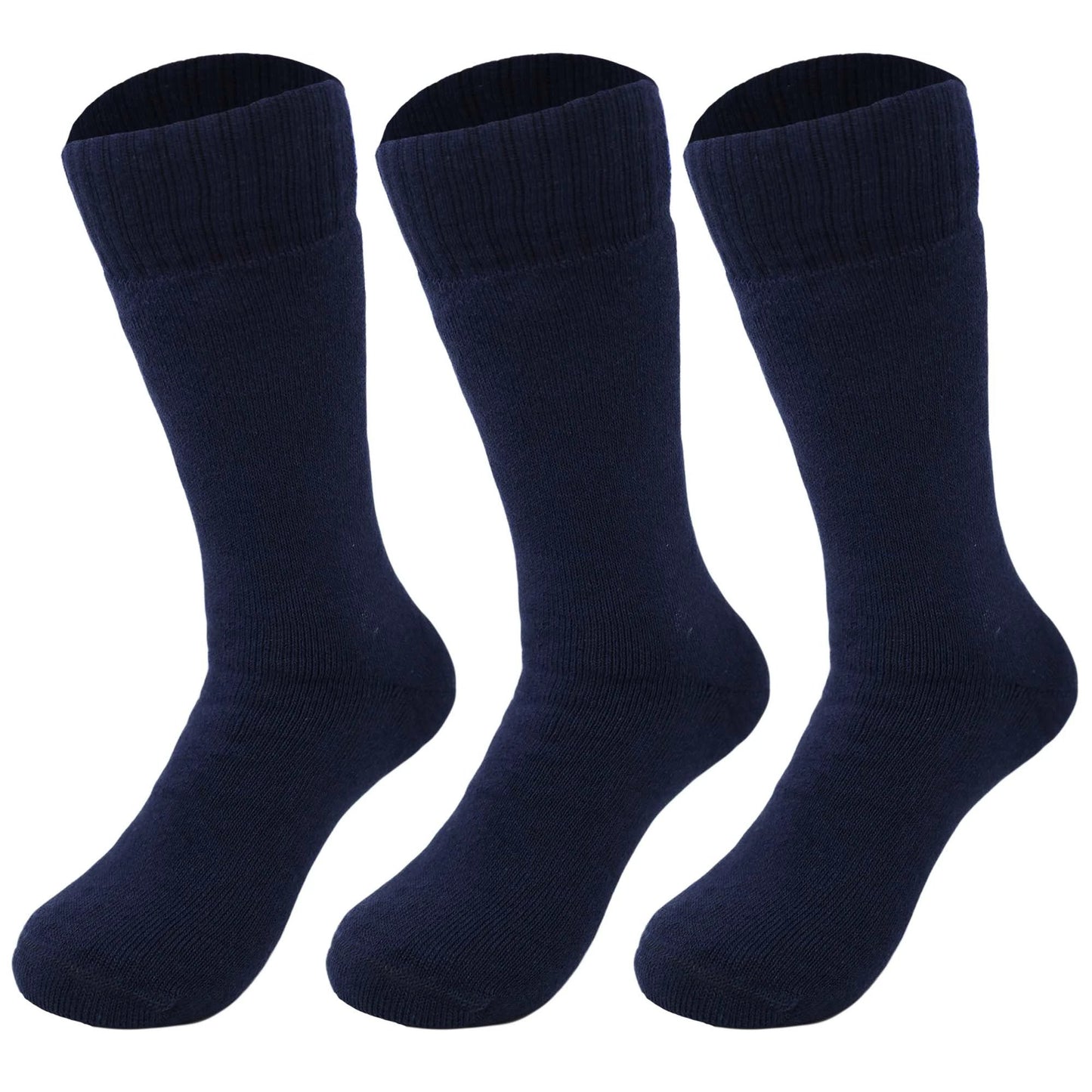 Winter Socks for Men 3 Pairs, Seamless Toe Reinforced Heel Shoe Size 8-11.5 by AWS/American Made