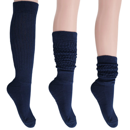 Women's Extra Long Heavy Slouch Cotton Socks – 3 Pairs, Size 9-11 by AWS/American Made