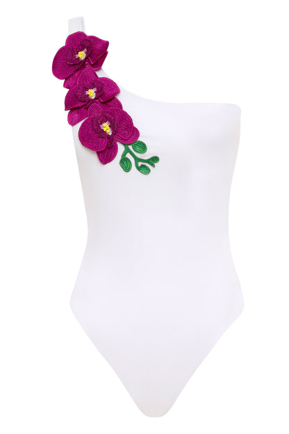 Vanda - StripeOne Shoulder Style Swimsuit