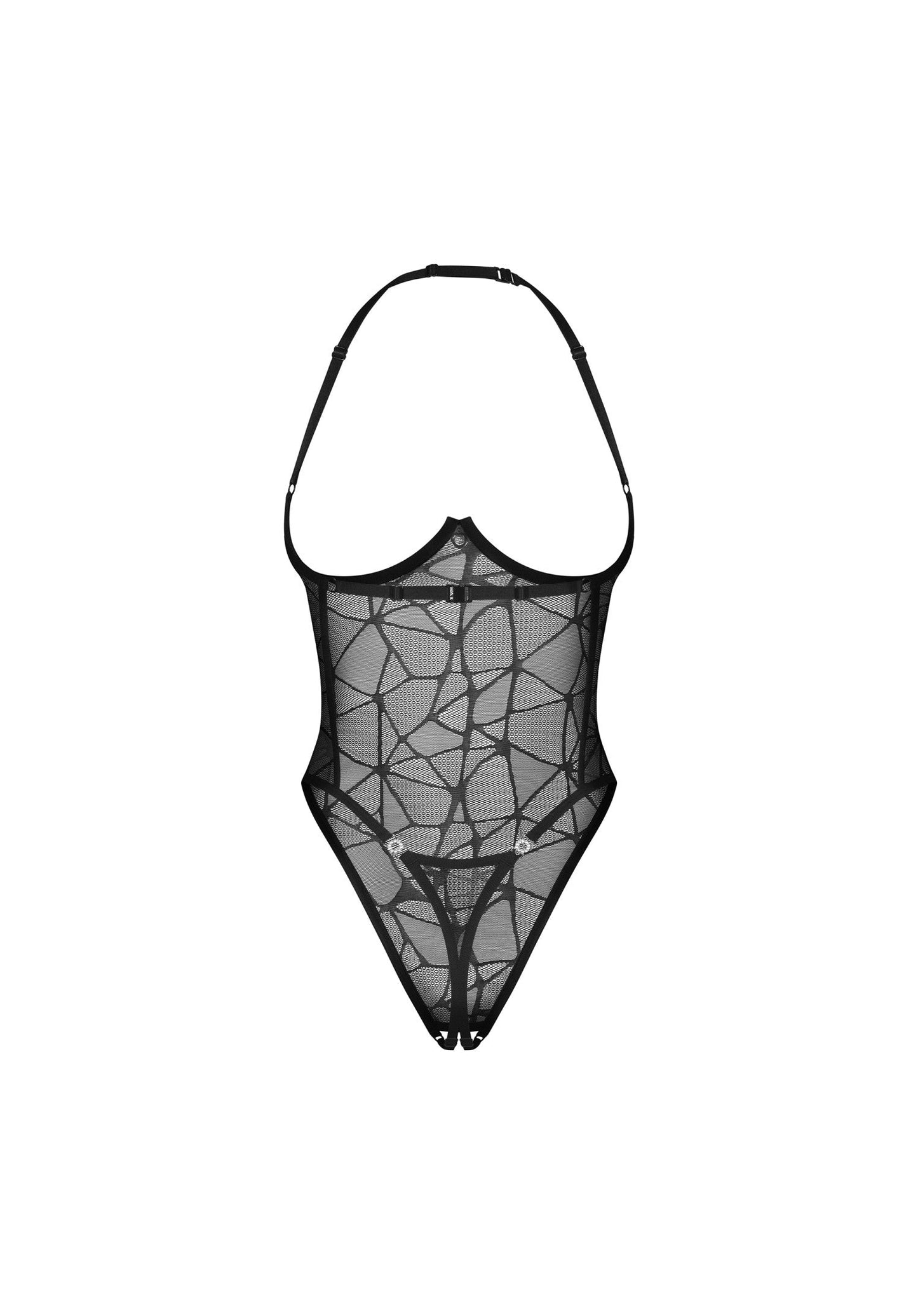 Obsessive Olianna Black Open Cup Crotchless Teddy