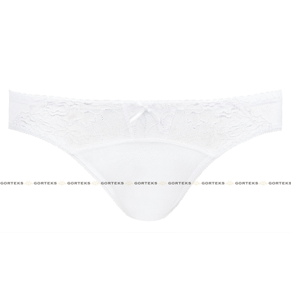 Gorteks Pamela White Semi Sheer Low Rise Bikini Panty