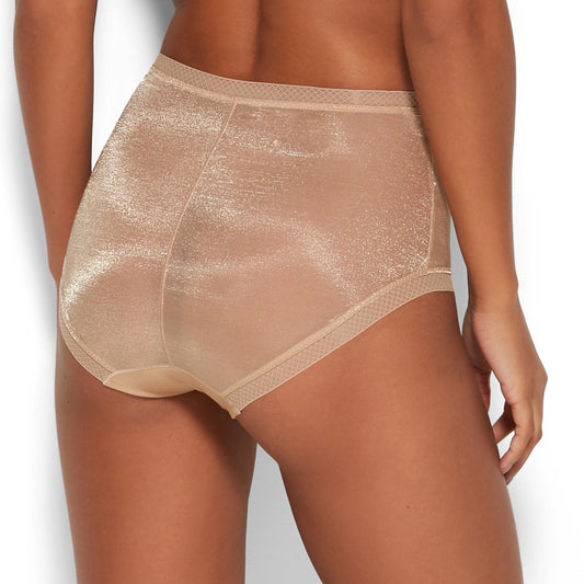 Sheer High Waist Brief Panty Glossies Nude-1