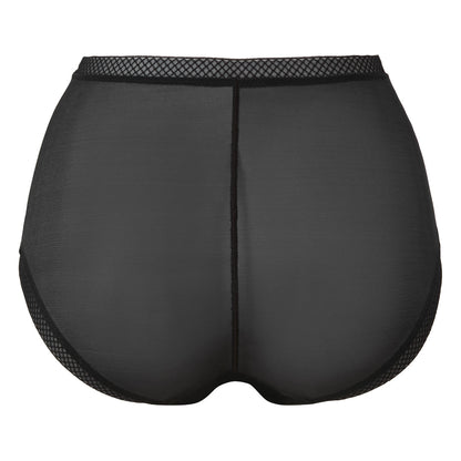 Gossard Glossies Black Sheer High Waist Deep Short Panty