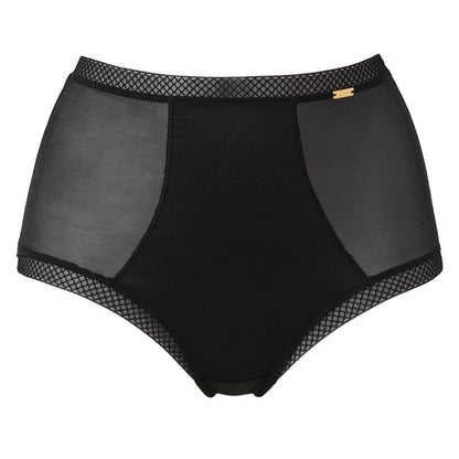 Gossard Glossies Black Sheer High Waist Deep Short Panty