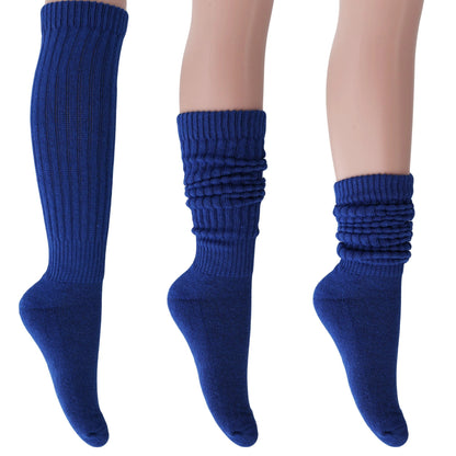 Women's Extra Long Heavy Slouch Cotton Socks – 3 Pairs, Size 9-11 by AWS/American Made