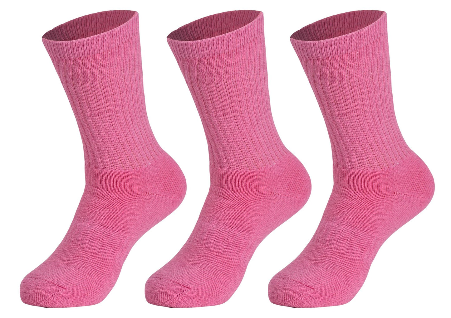 3 Pairs Cotton Crew Socks for Women – Soft, Breathable & Cushioned Athletic Sport Socks, Size 9-11 by AWS/American Made