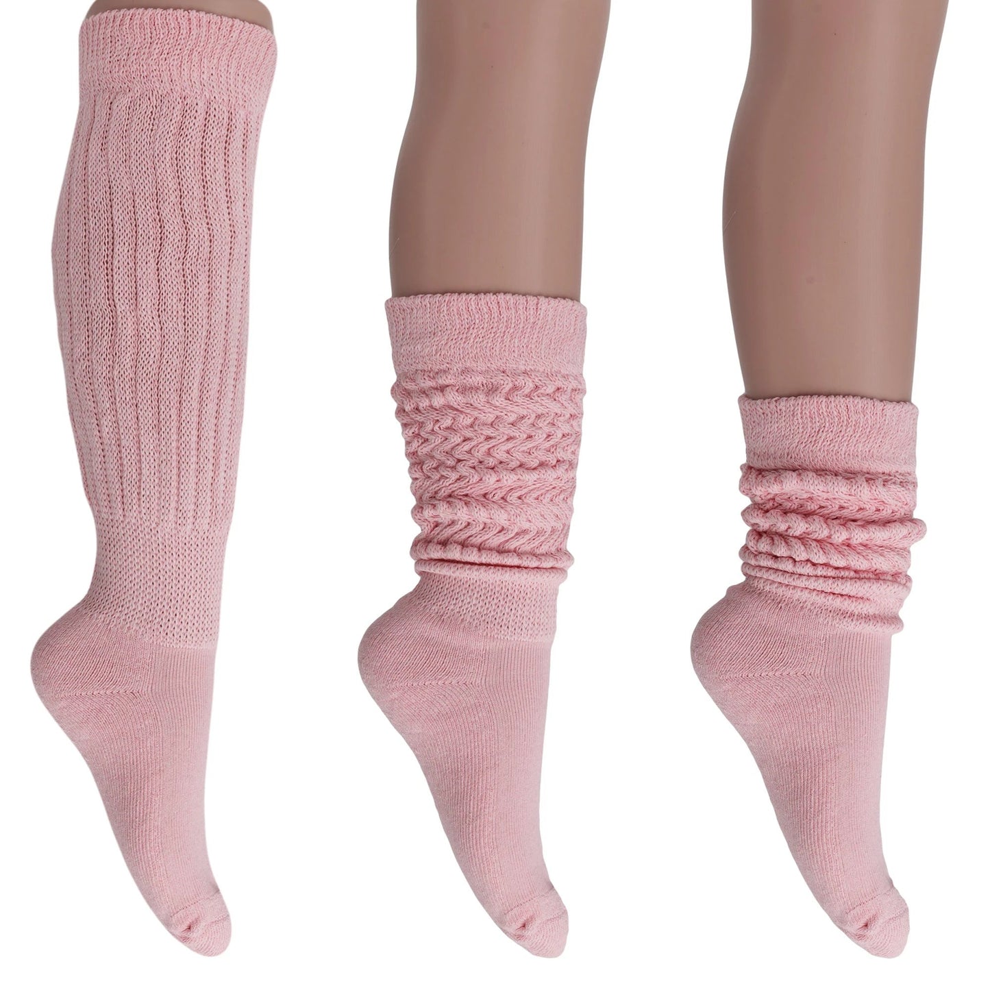 Women's Extra Long Heavy Slouch Cotton Socks – 3 Pairs, Size 9-11 by AWS/American Made