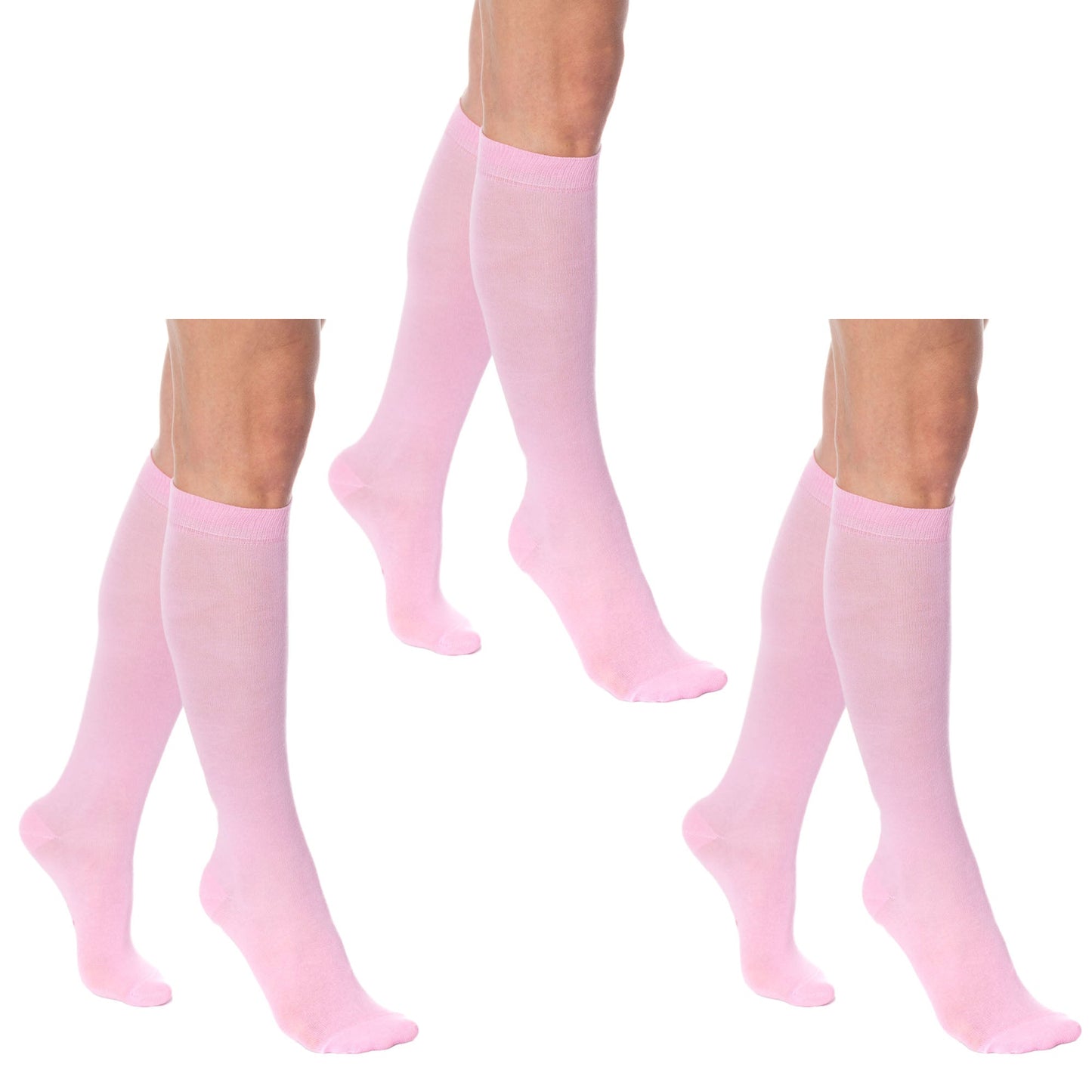 Women's Over The Calf Cotton Socks – 3 Pairs Knee High Soft Long Socks for Comfort & Style-6