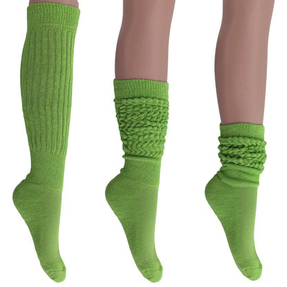 Women's Extra Long Heavy Slouch Cotton Socks – 3 Pairs, Size 9-11 by AWS/American Made